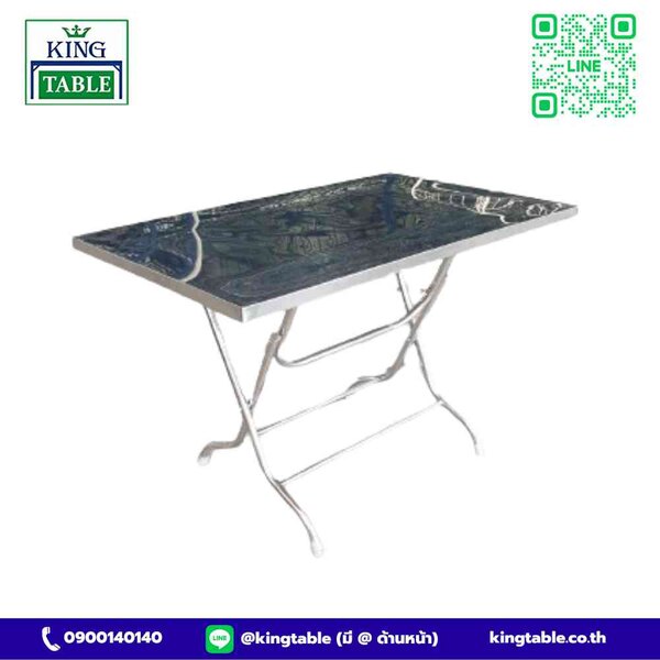 โต๊ะพับแสตนเลส ขาปีกนก ขนาด 60*90 สูง 72 ซม. ขากลม 1 นิ้ว